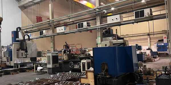 齒輪廠車間降溫使用工業(yè)蒸發(fā)冷省電空調(diào)，用電量只需傳統(tǒng)空1/6